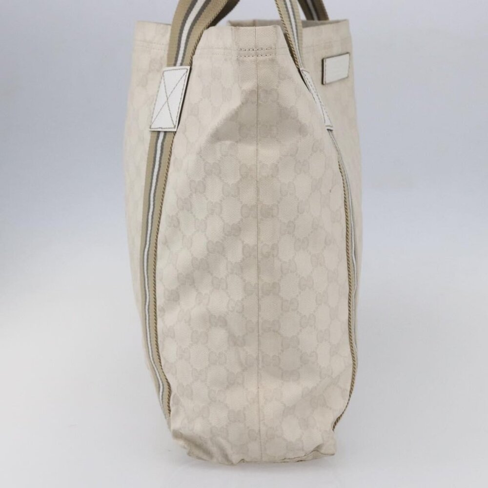 GUCCI GG Canvas Tote Bag White Beige 189669 Auth yk19750 - Picture 5 of 16